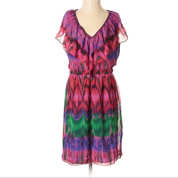 Trina Turk 100% Silk Multi Color Sleeveless Dress - Picture 3 of 3